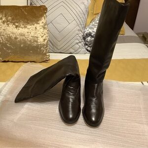 Sleek Brown Leather Upper Knee high Women's Boots